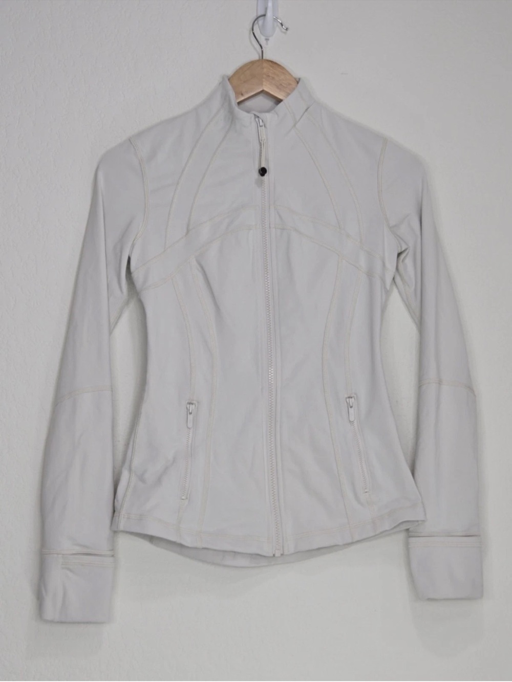 Lululemon Define Jacket White Opal Excellent Luon Full Zip W4AWKS Size 4 Womens